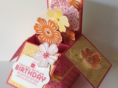 3D Folding Box Card with Giftcard Insert using Stampin' Up! products