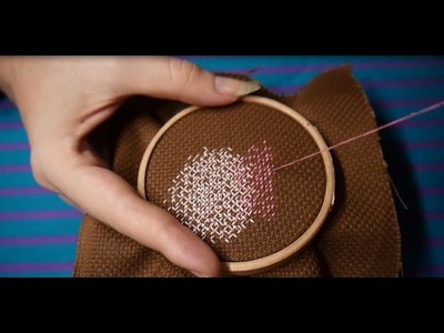 ASMR Freehand Cross-Stitch 2: soft scratching and slow hand movements, no talking