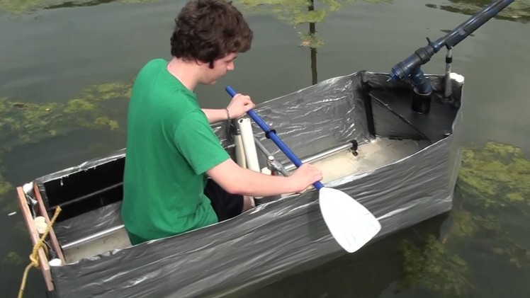 Duct Tape Boat - First Test of My Sons Latest Project -  Featured on SYFY Insane or Inspired