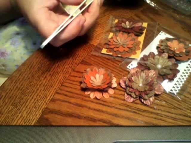 Fall Flower Tutorial. .w.premade Prima.Recollection Mulberry Paper Flowers :-)