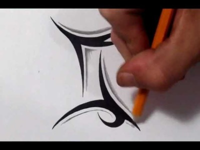 Gemini Tattoos - How To Draw a Simple Tribal Star Sign