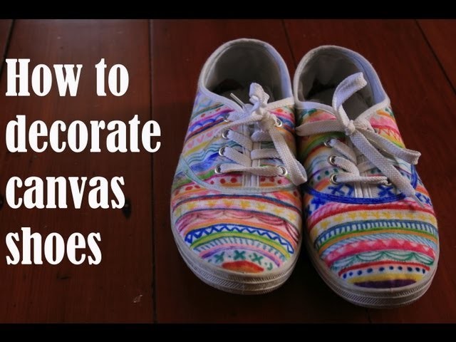How to decorate canvas shoes