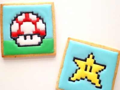 How To Decorate Mushroom and Star Cookies! Nintendo Collab with TheVegetarianBaker