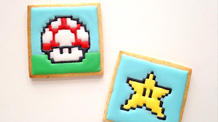 How To Decorate Mushroom and Star Cookies! Nintendo Collab with TheVegetarianBaker