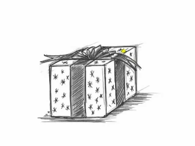 How to Draw a Christmas Present - Draw a Birthday Present