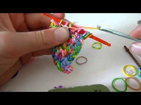 HowTo Weave a Square With Loom Bands Tutorial with just a hook: Part 2