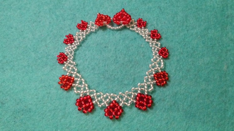 Netted heart bracelet and necklace tutorial