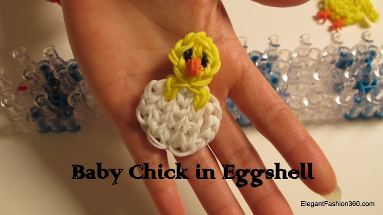 Rainbow Loom Baby Chick in eggshell - How to-Easter Series