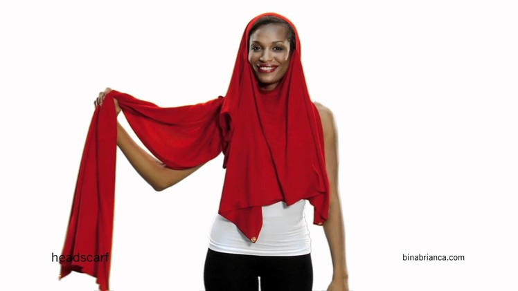Red Headscarf Shawl - How to Make The Bina a Headscarf