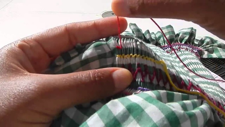 Smocking: gathering outline and cable stitches @catrionaakacat