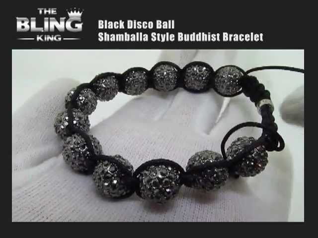 Black Disco Ball Buddhist Bracelet