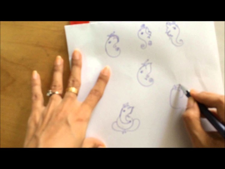 Draw simple Ganesha (face + Body) using mehendi tatto tutorial 2