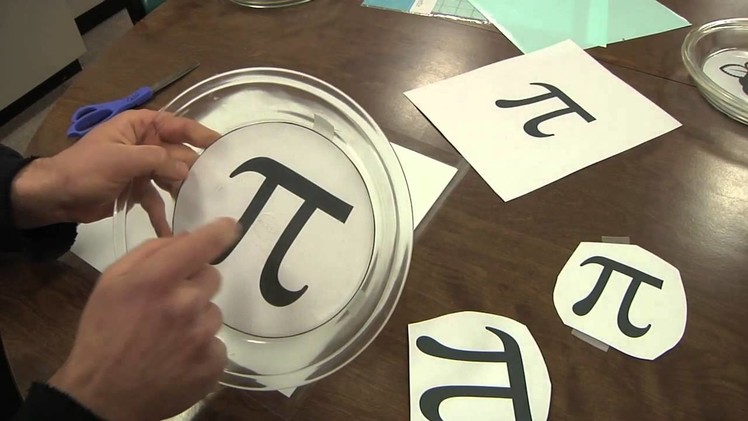 Etched Glass "Pi" Pie Pans with a vinyl stencil and sandblaster