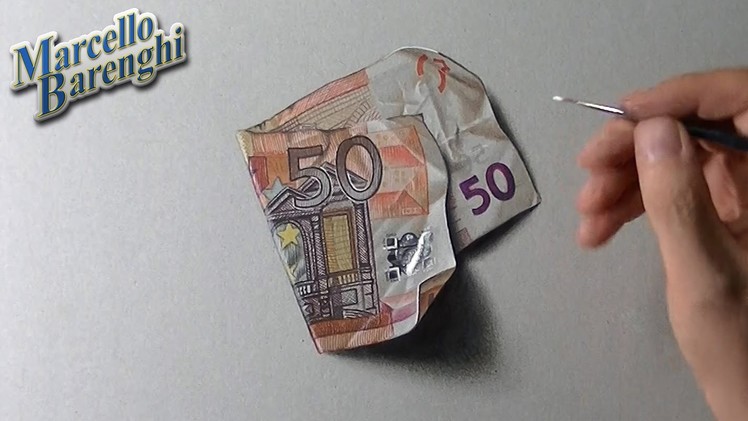 Freaking realistic drawing of a fifty euro note