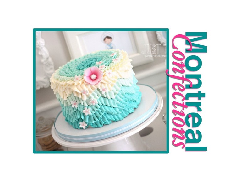 How to make a chevron pattern on a cake - Teal ombre design