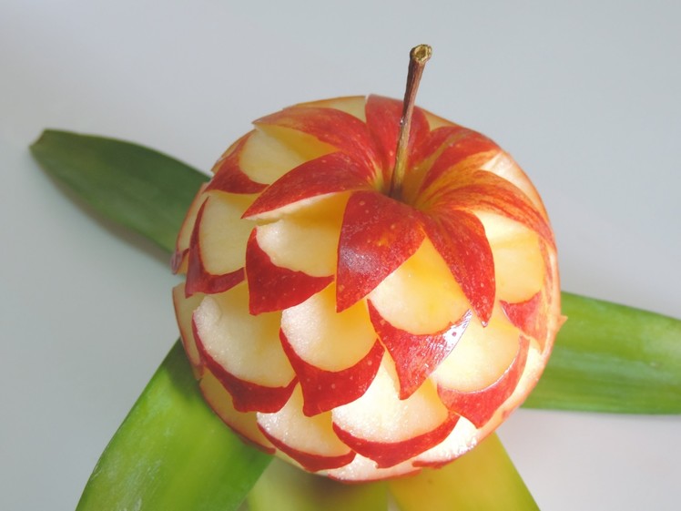 How to make apple sculpture - J.Pereira-Art Carving