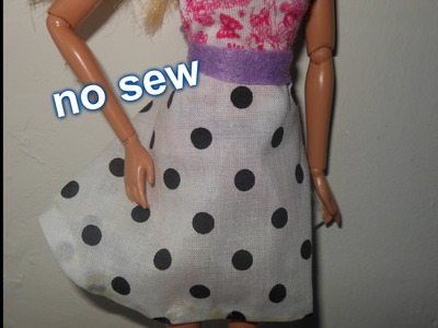 How to make doll skirt, circle skirt, no sew, doll clothes