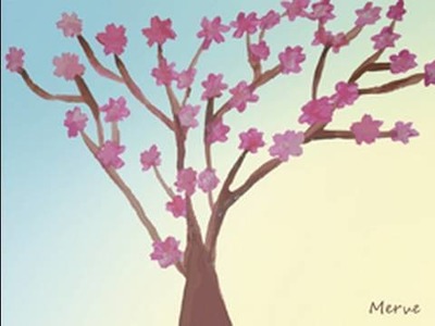 How to paint a basic Japanese sakura tree (cherry tree) - EP