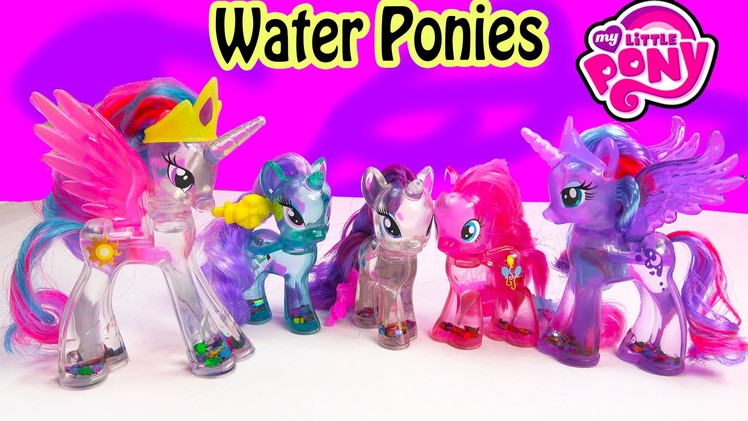 MLP Water Cuties Glitter RARITY Pinkie Pie Luna  Rainbow Shimmer My Little Pony Toy Unboxing
