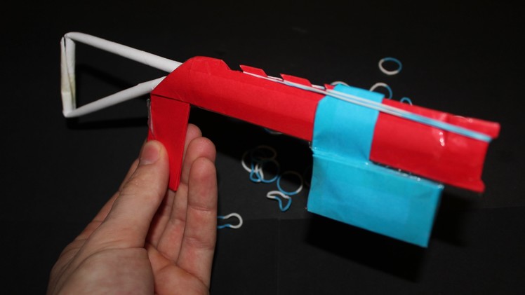 Paper Gun that Shoots 9 Rubber Bands - (Paper Shotgun)