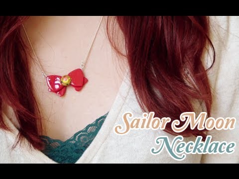 ☾ Sailor Moon Bow Necklace ☽ with Polymer Clay