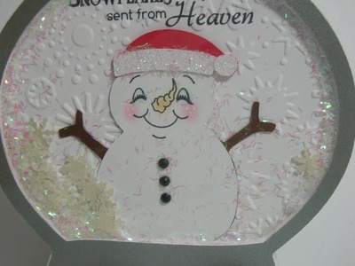 Snowglobe shaped shaker Christmas card