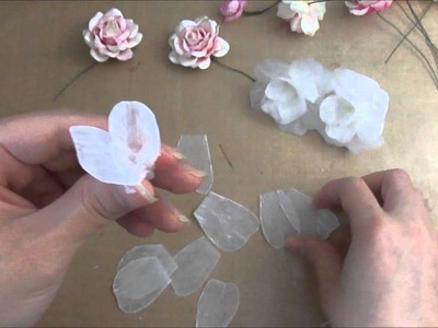 3 Lovely Flower's Tutorial using Melted Candle wax and Crepe Paper Streamers