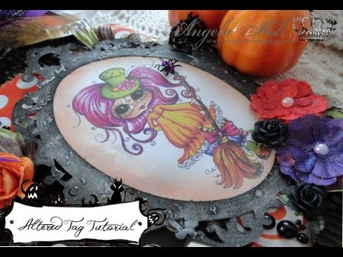 Altered Halloween Tag featuring "The Besties" by Sherri Baldy Designs
