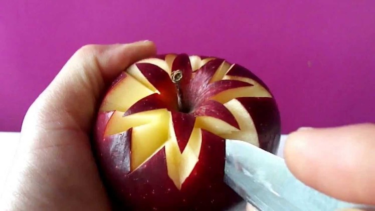 Art In Apples Show - Fruit Carving Apple Secret Lucky Star ★ Garnish ★
