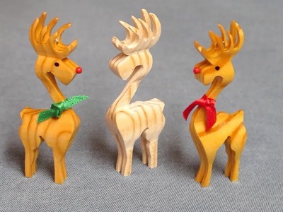 Christmas 3D Reindeer Ornament - Compound Cuts on the Scroll Saw