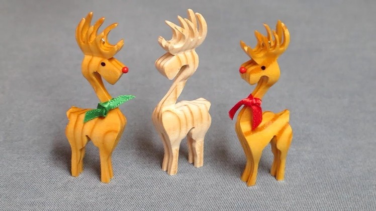 Christmas 3D Reindeer Ornament - Compound Cuts on the Scroll Saw