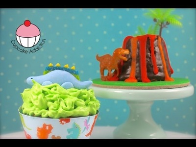 Dinosaur Cupcakes! Make Stegosaurus Cup Cakes - A Cupcake Addiction How To Tutorial