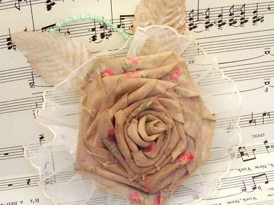 Flower Friday- Ribbon Rose from Fabric Flower Tutorial