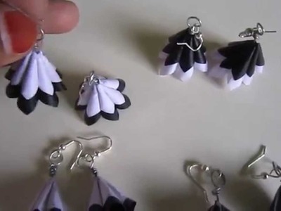 Handmade Jewelry - Paper Cone Earrings (Black & White)