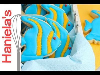 How to Decorated Simple Fish Cookies,Tutorial on How To Apply Sanding Sugar On Cookies