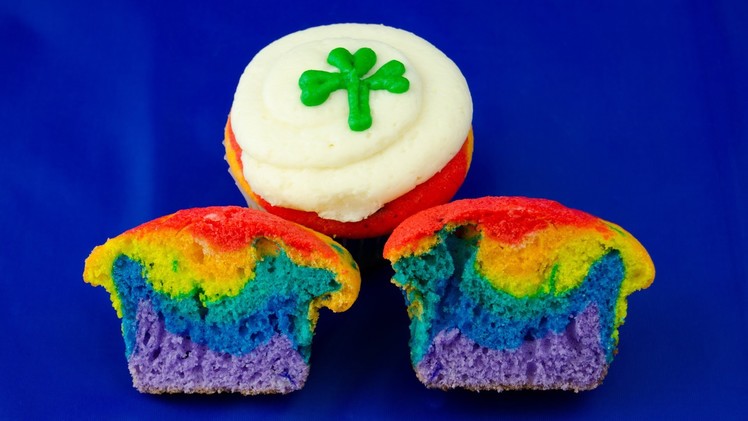 Making Rainbow Cupcakes perfect for St. Patrick's Day by Cookies Cupcakes and Cardio
