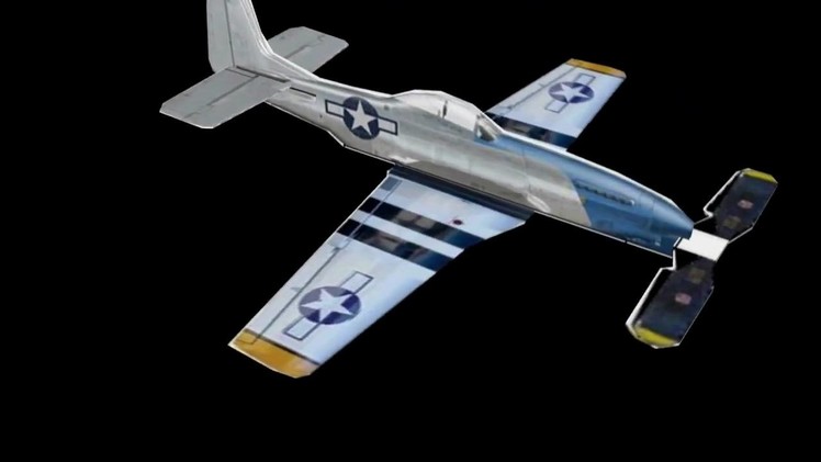 Micro Paper P 51 Mustang (With Rubber Band Powered Propeller)