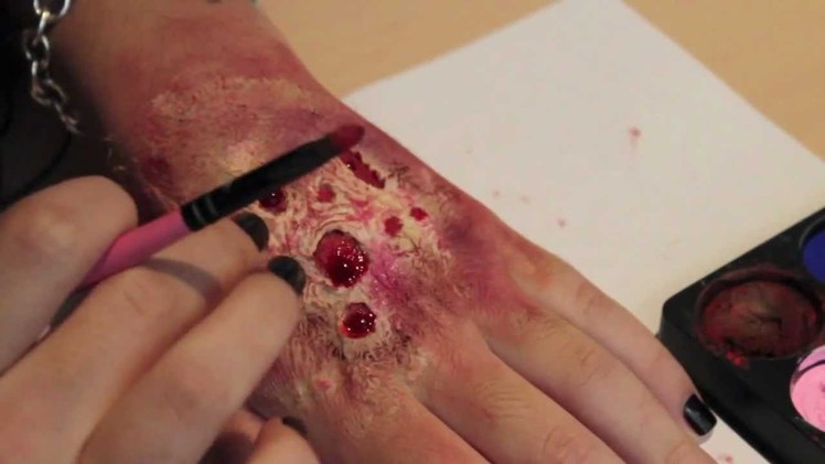 Rotting Flesh. Zombie Skin Makeup (So easy you can do it with no brains.  get it?)