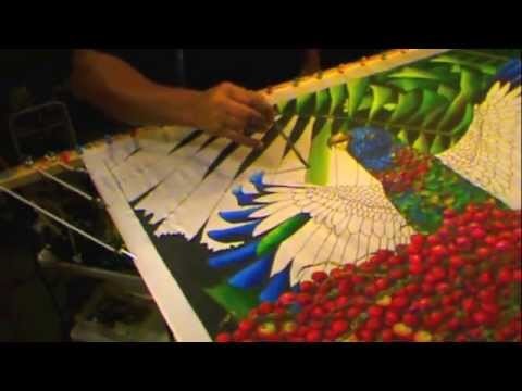 SILK PAINTING WITH JEAN-BAPTISTE - SAINT LUCIA PARROT