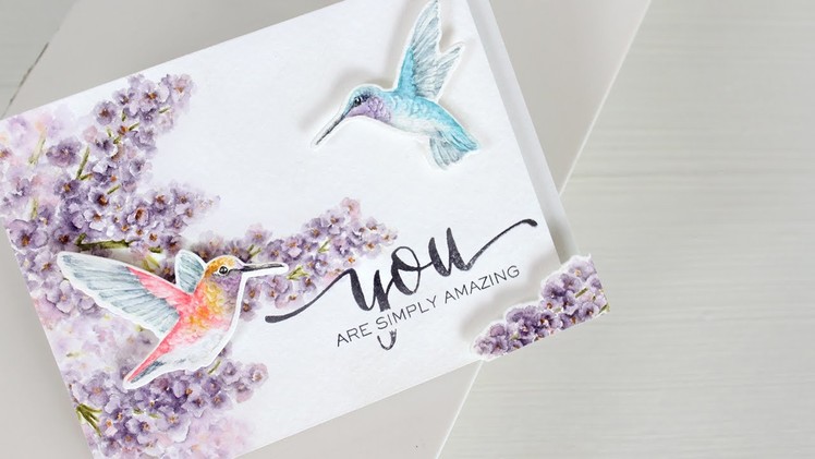 Watercolor Stamping: Hummingbirds