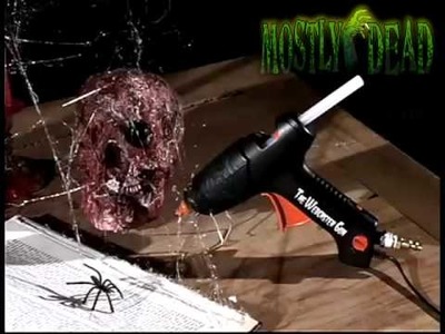 Webcaster Gun makes spider and cobwebs for Halloween or Stage