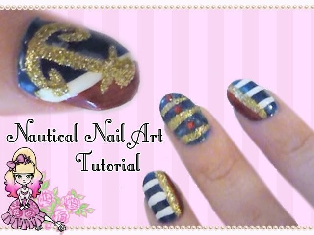 Basic Nautical Nail Art Tutorial - Violet LeBeaux