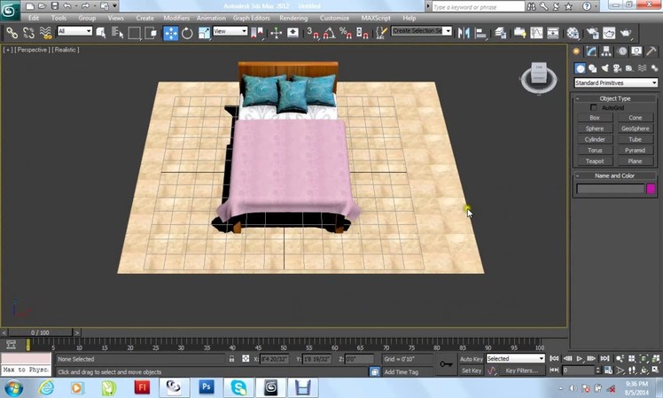 Bed pillows blanket 3d max tutorial