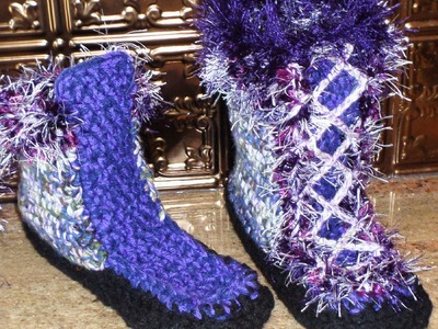 Crcohet Slipper Boot - Step 4 & Finish -