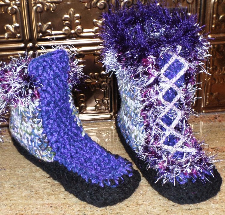 Crcohet Slipper Boot - Step 4 & Finish -