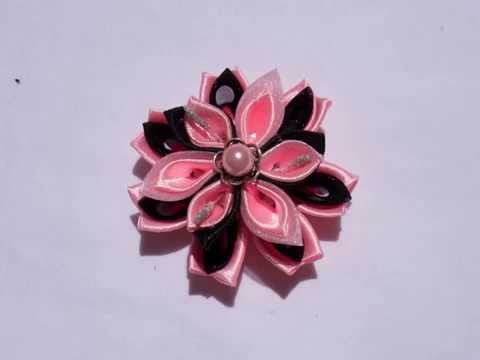 DIY Pink Kanzashi hair accessories by NinaS