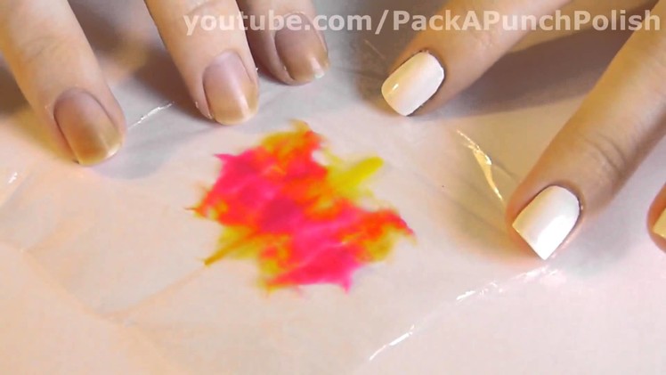 Easy Tie Dye Nail Art Tutorial Using Plastic Wrap