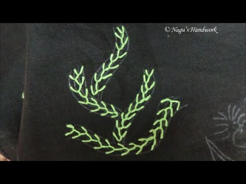 Feather Stitch-Hand Embroidery Tutorial By Nagu's Handwork