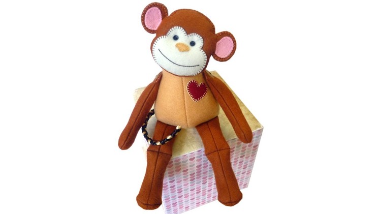 Felt monkey tutorial with FREE PATTERN by Lisa Pay