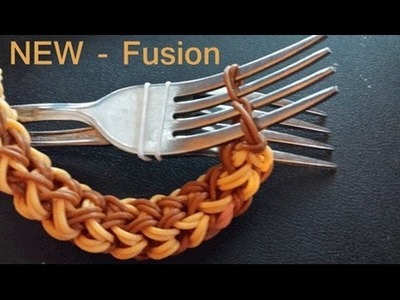 Fusion Rainbow loom Bracelet on two forks